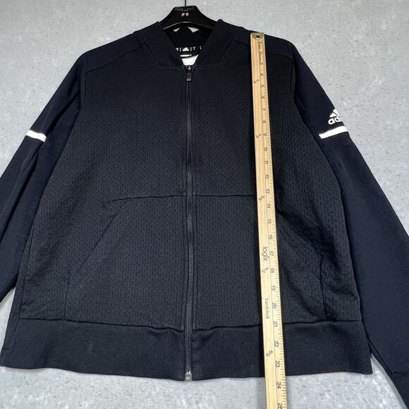 Adidas Jacket Womens Size Large Black White Squad Bomber Climalite CZ0832 - Picture 7 of 15